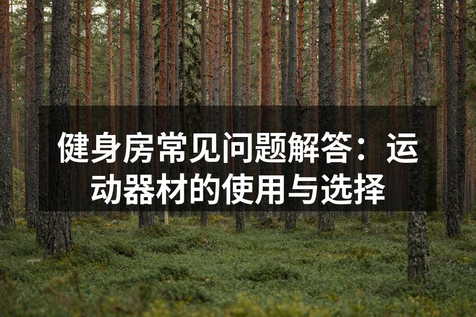 多样的运动器材选择