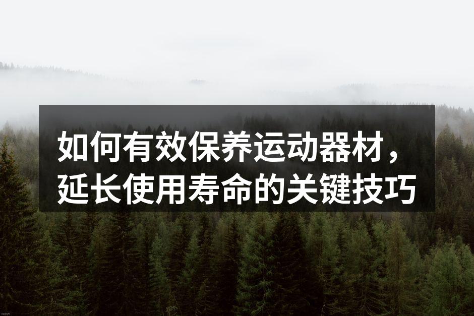 定期清洁运动器材,保持最佳性能